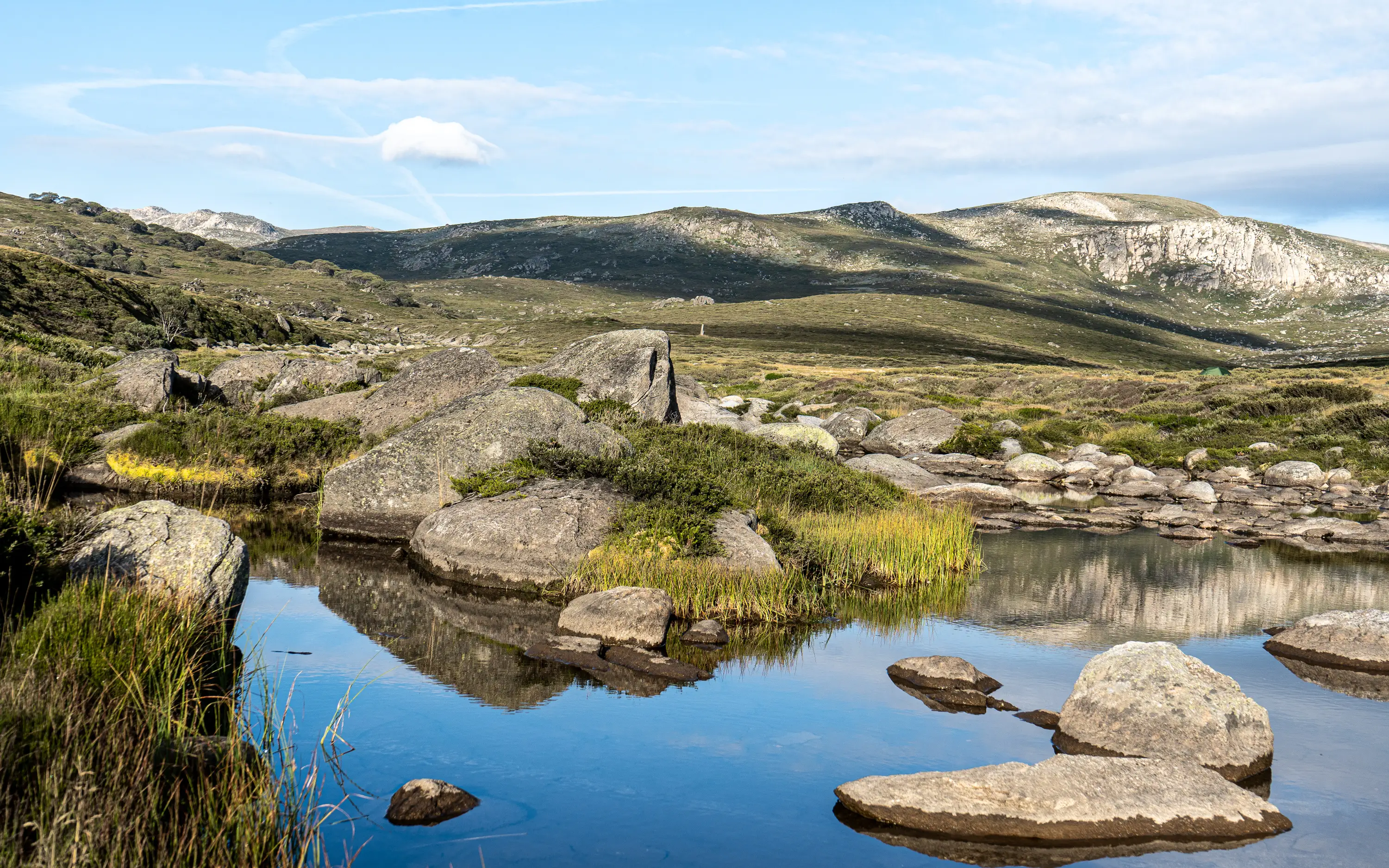 River scenery at Mount Kosciuszko in Australia.